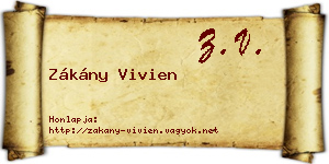 Zákány Vivien névjegykártya